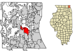 Lake County Illinois Incorporated and Unincorporated areas Libertyville Highlighted